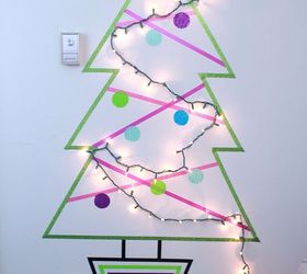 cut a piece of washi tape for these 25 creative ideas, Craf them into a no mess Christmas tree