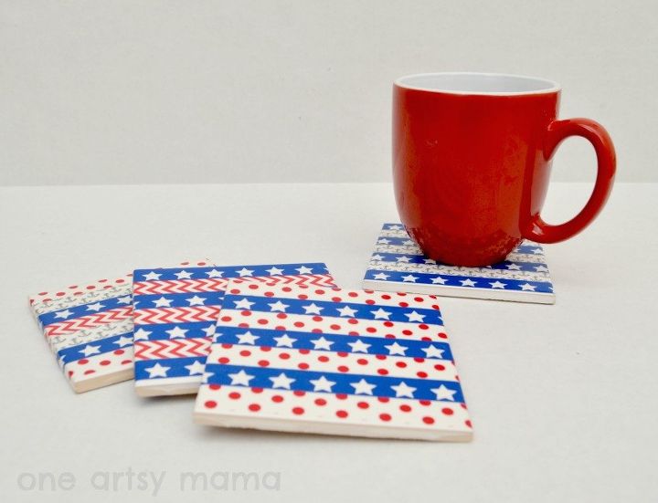 cut a piece of washi tape for these 25 creative ideas, Stick a few strips onto boring coasters