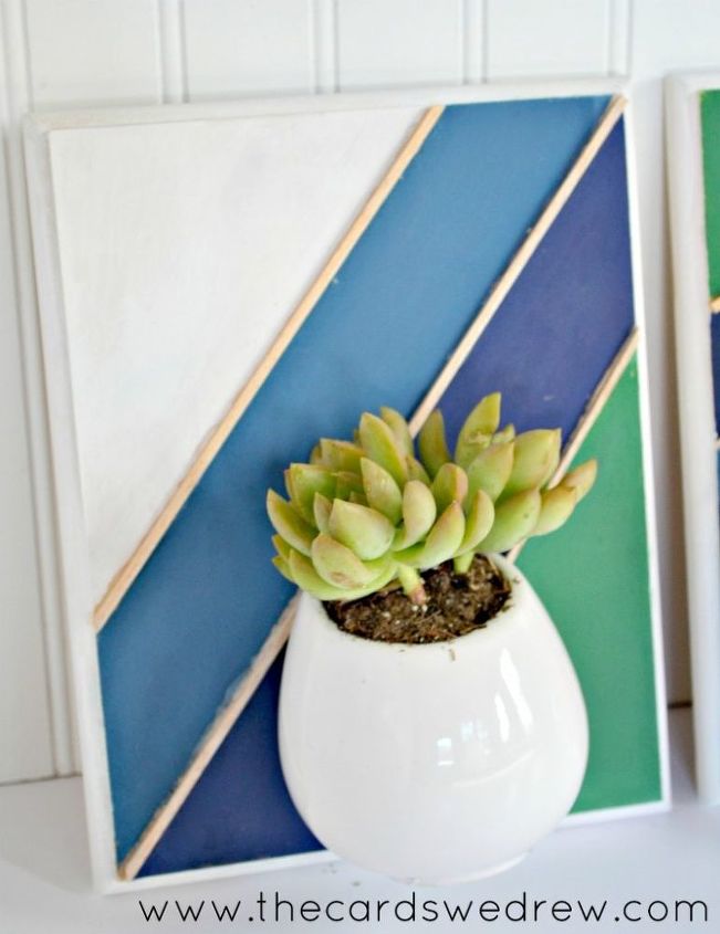 geometric succulent wall planters, container gardening, crafts, gardening, wall decor