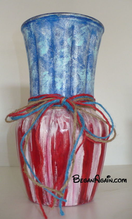 patriotic vase using unicorn spit , crafts, decoupage, seasonal holiday decor
