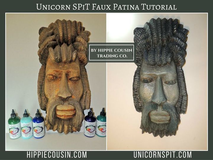 jamaican dogwood carving rescued by unicorn spit faux patina tutorial, how to, painting