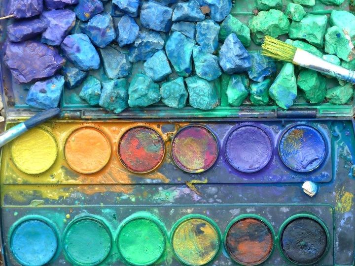 diy rainbow pebbles for your backyard, crafts, gardening, DIY Rainbow Pebbles for Your Backyard