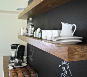 how i made my dream coffee bar, kitchen design, shelving ideas