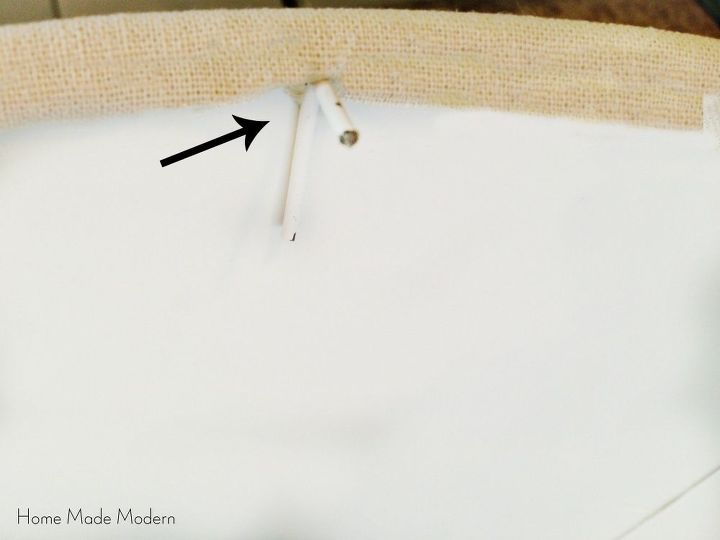 get rid of a boob light with a wire hanger, how to, lighting, Hot glue supports to shade