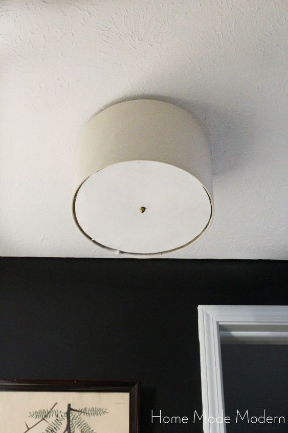 get rid of a boob light with a wire hanger, how to, lighting, Finished drum shade