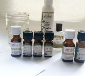 a healthy non toxic dyi mosquito repellent, gardening, go green, homesteading, how to, outdoor living, Layout all oils in a row recipe and pen