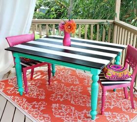 patio table makeover, outdoor living, painted furniture
