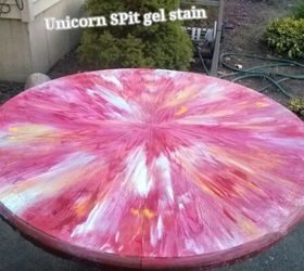 this table has been saved with a unicorn spit makeover