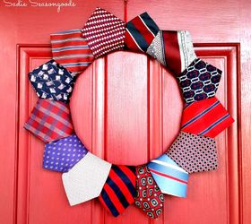 thrifted necktie patriotic wreath, crafts, how to, patriotic decor ideas, repurposing upcycling, seasonal holiday decor, wreaths