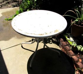 garden table just missed the dumpster , outdoor furniture, painted furniture