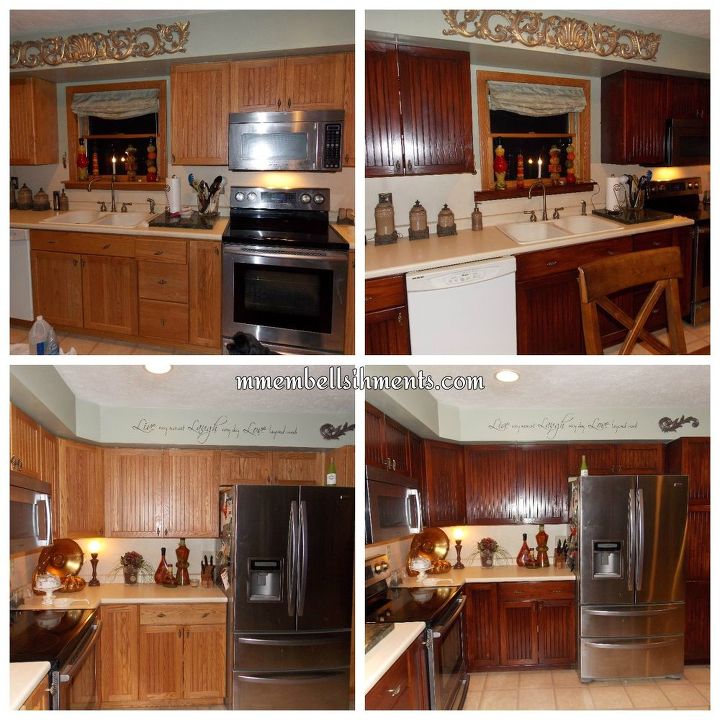 yellow oak cabinets transform