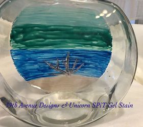 glass fish bowl gets under the sea view with unicorn spit gel stain, crafts, View from the front of the bowl