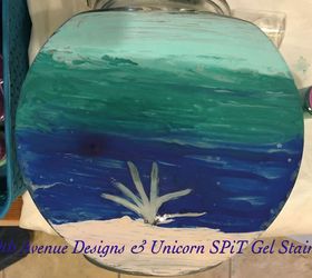 glass fish bowl gets under the sea view with unicorn spit gel stain, crafts, New coral