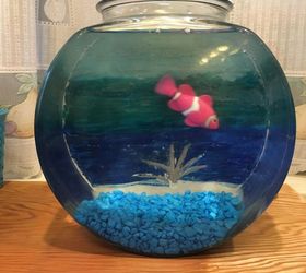 glass fish bowl gets under the sea view with unicorn spit gel stain, crafts, This is NOT a real fish