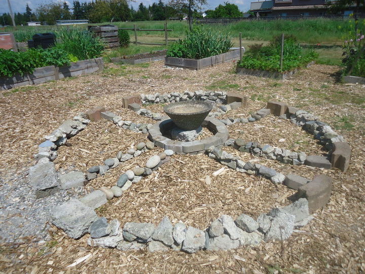 building an herb wheel garden, concrete masonry, gardening, home decor, landscape