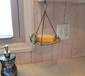 s see what 13 highly organized people do not put on the kitchen counter, countertops, kitchen design, organizing, Sponges use a bird feeder to hang yours up