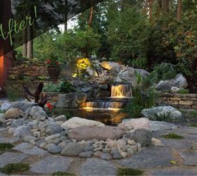 amazing before after photos water feature puyallup wa, landscape