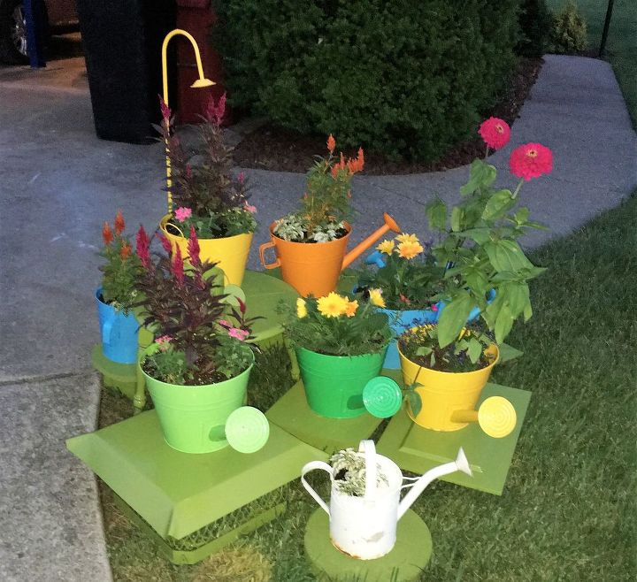 watering can creations, gardening, outdoor furniture, painted furniture