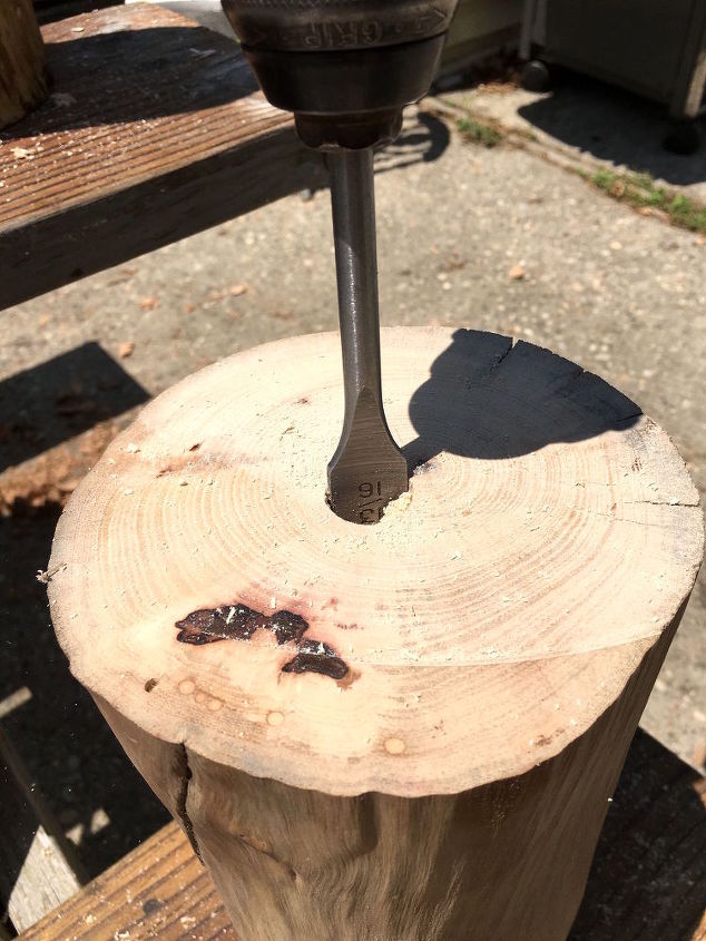 Diy Stump Solar Lights Hometalk