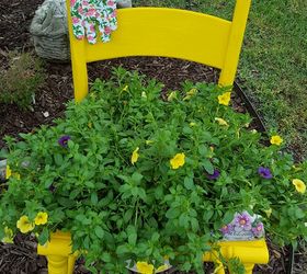 make old chairs into planters, gardening, repurposing upcycling