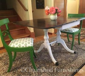 updating an old drop leaf table and chairs, dining room ideas, painted furniture