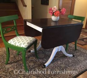 updating an old drop leaf table and chairs, dining room ideas, painted furniture