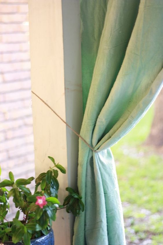diy patio curtains using fabric dye backyardready, crafts, reupholster, window treatments