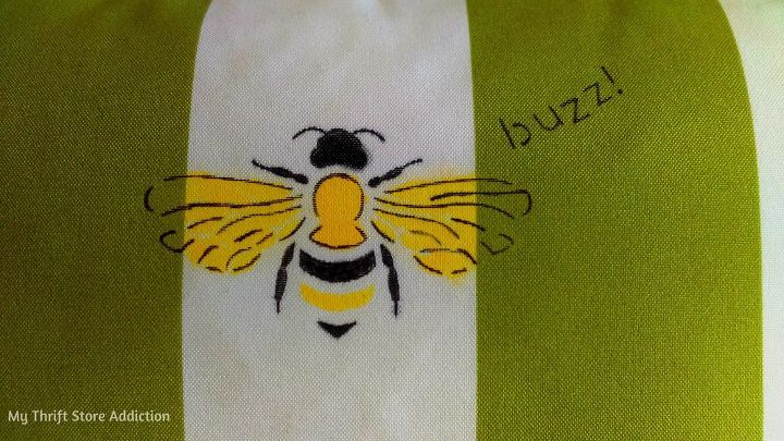 a bee u tiful stenciled outdoor pillow, crafts, painting