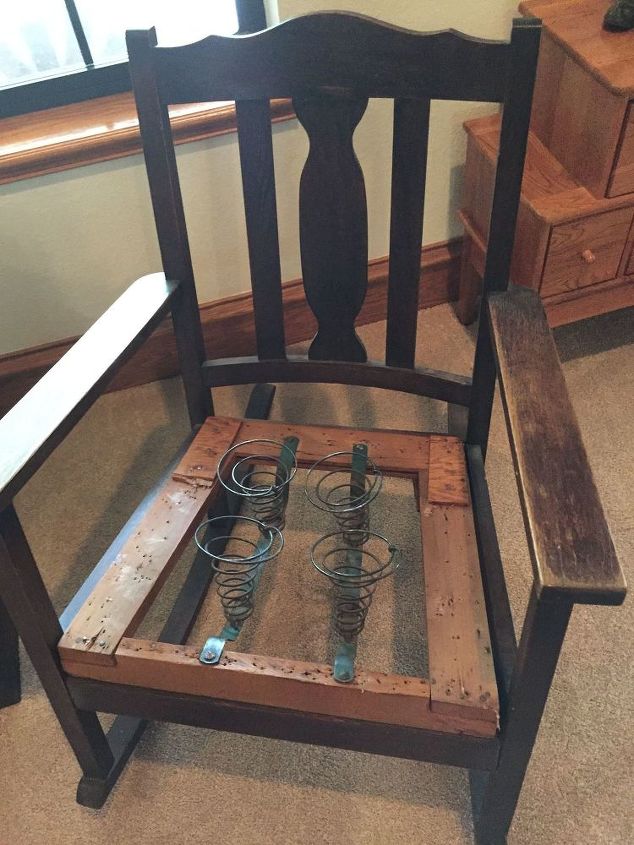 Reuphostered Shaker Style Rocking Chair, How To Reupholster A Chair Seat With Springs