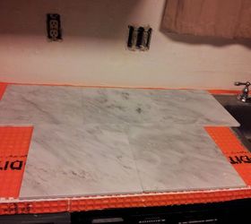marble countertop hack how to tile over laminate countertop, countertops, how to, kitchen design, tiling