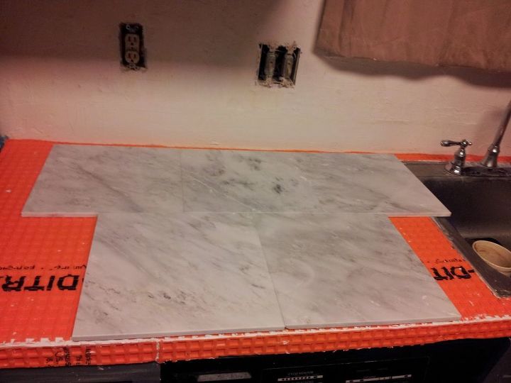 marble countertop hack how to tile over laminate countertop, countertops, how to, kitchen design, tiling