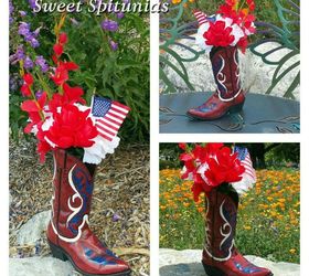 these boot s where made for spittin , crafts, gardening, patriotic decor ideas, repurposing upcycling, seasonal holiday decor