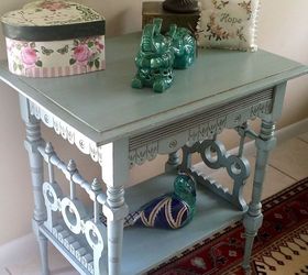 antique end table side table before after, painted furniture