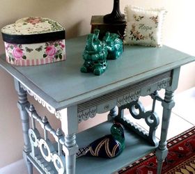 antique end table side table before after, painted furniture