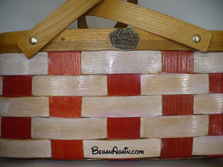 uma cesta uma cesta eu subo na minha cesta com cotonetes, Vermelho e branco por toda parte selado com laca