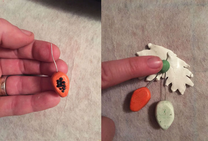 polymer clay veggie fruit magnets, crafts, how to