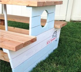 build a nautical kids picnic table, how to, outdoor furniture, outdoor living, painted furniture, woodworking projects