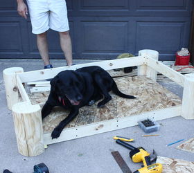 rustic log dog bed, how to, pets, pets animals, woodworking projects