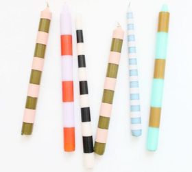 striped taper candles, crafts