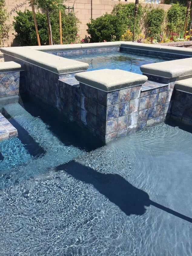 q salt water pool tile cleaning, cleaning tips, home maintenance repairs, ponds water features, pool designs, Salt water deposits I definitely want to get rid of