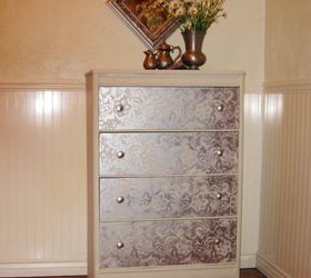 dresser makeover silver lace, how to, painted furniture