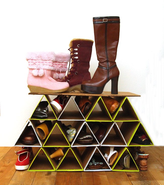 s 13 beauty hacks for your overstuffed closet, closet, doors, organizing, Make a trendy shoe holder for everyday pairs