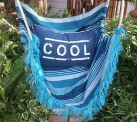 s 17 actually useful tricks to get your backyard ready for summer, outdoor furniture, outdoor living, Turn a blanket into a comfy hammock