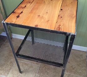 vintage wood and metal side table a story, diy, painted furniture, woodworking projects