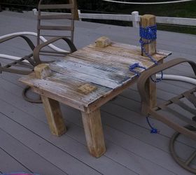  30dayflip dock table surf board gate, fences, painted furniture, Dock Table from scraps