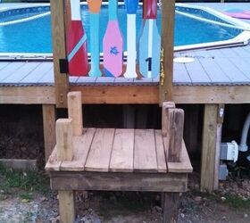  30dayflip dock table surf board gate, fences, painted furniture, Outside Oar Gate