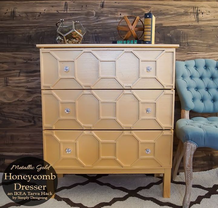 17 formas sencillas de hacer que los muebles de ikea parezcan de alta gama, C moda de nido de abeja en oro met lico un hack de IKEA Tarva