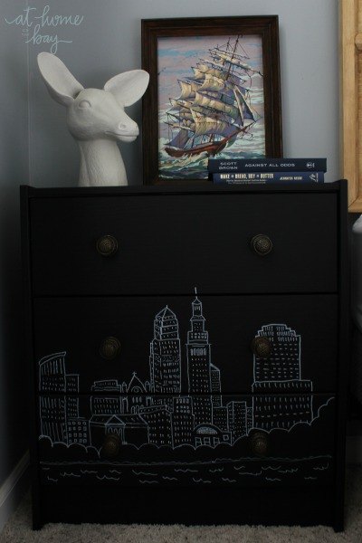 17 easy ways to make ikea furniture look amazingly high end, Turn a RAST into a chalkboard skyline