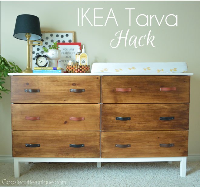 17 easy ways to make ikea furniture look amazingly high end, Add leather handles to a boring TARVA