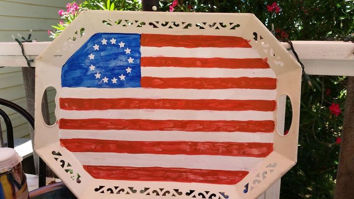 patriot metal tray flag with unicorn spit, crafts, seasonal holiday decor